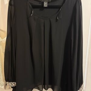 Frank Lyman Montreal Chiffon Blouses with Rhinestones Cuff-Made in Canada